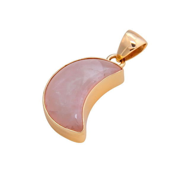 Charles Albert Alchemia Rose Quartz Moon Pendant Alchemia Pendants
