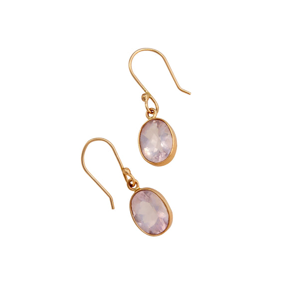 Charles Albert Alchemia Rose Quartz Oval Drop Earrings Alchemia Earrings