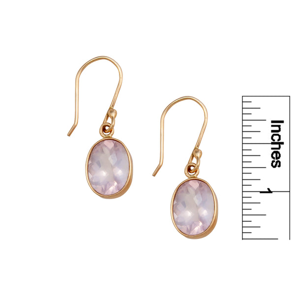 Charles Albert Alchemia Rose Quartz Oval Drop Earrings Alchemia Earrings