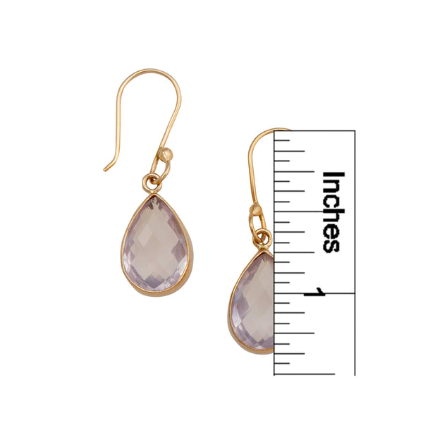 Charles Albert Alchemia Rose Quartz Teardrop Drop Earrings Alchemia Earrings