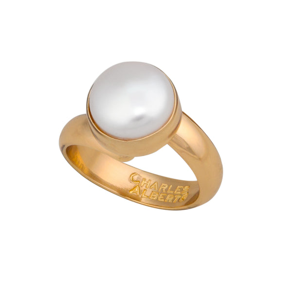 Charles Albert Alchemia Single Pearl Adjustable Ring Alchemia Rings