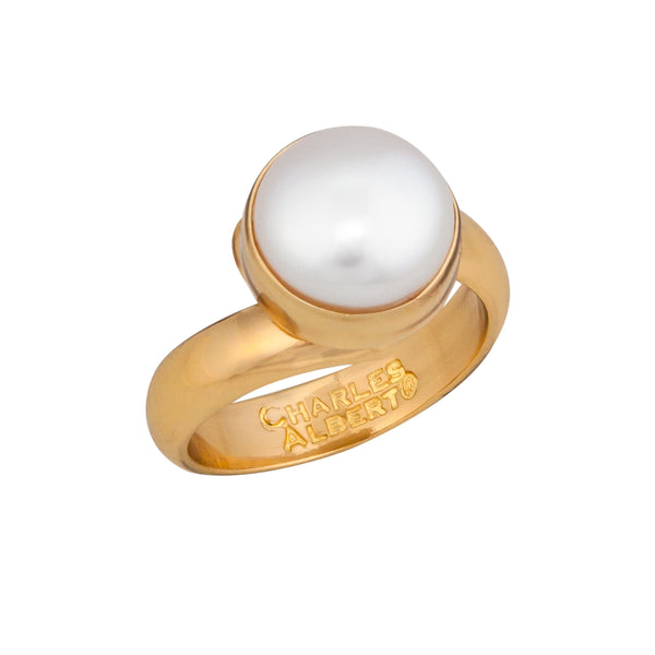 Charles Albert Alchemia Single Pearl Adjustable Ring Alchemia Rings