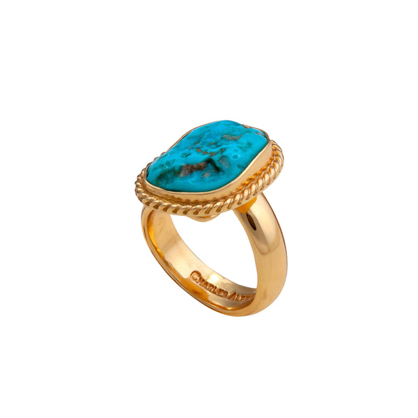 Charles Albert Alchemia Sleeping Beauty Turquoise Adjustable Rope Ring Alchemia Rings
