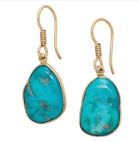 Charles Albert Alchemia Sleeping Beauty Turquoise Freeform Drop Earrings Alchemia Earrings