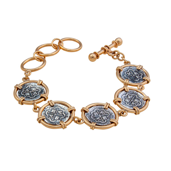charles Albert Alchemia & Sterling Silver Replica Spanish Coin Bracelet Alchemia Bracelets + Cuffs