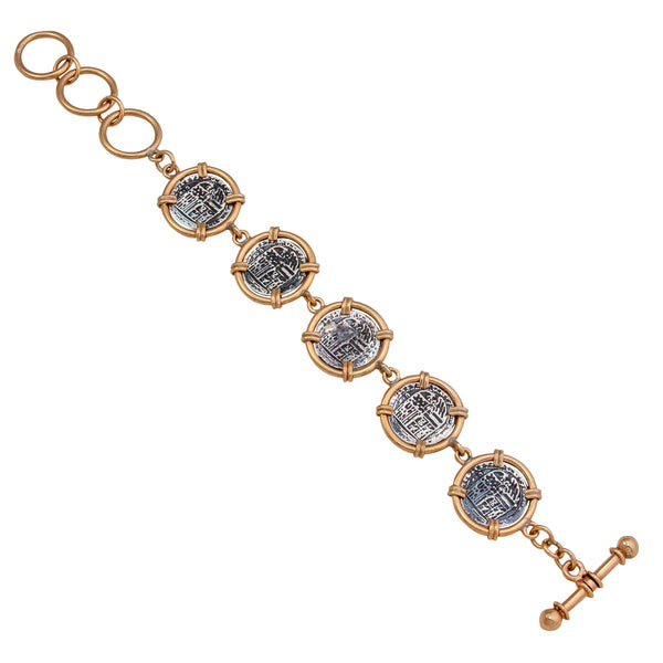 charles Albert Alchemia & Sterling Silver Replica Spanish Coin Bracelet Alchemia Bracelets + Cuffs