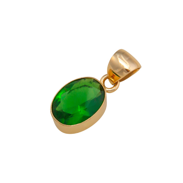 Charles Albert Alchemia Synthetic Emerald Oval Pendant Alchemia Pendants