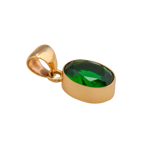 Charles Albert Alchemia Synthetic Emerald Oval Pendant Alchemia Pendants