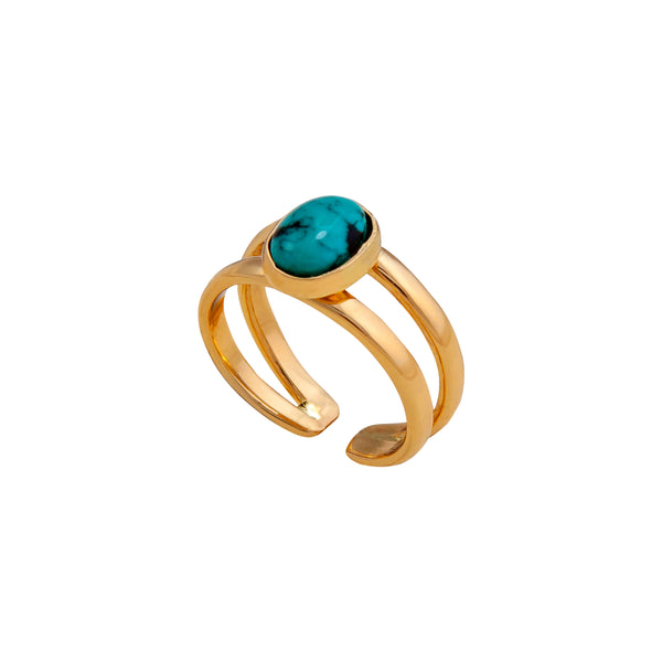Charles Albert Alchemia Turquoise Adjustable Cuff Ring Alchemia Rings