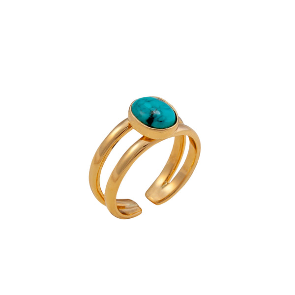 Charles Albert Alchemia Turquoise Adjustable Cuff Ring Alchemia Rings