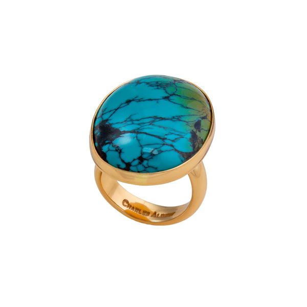 Charles Albert Alchemia Turquoise Oval Adjustable Ring Alchemia Rings