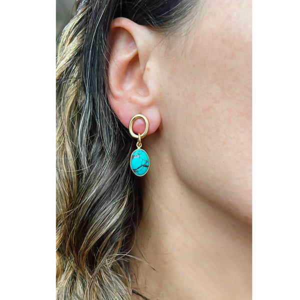 Charles Albert Alchemia Turquoise Oval Post Earrings Alchemia Earrings