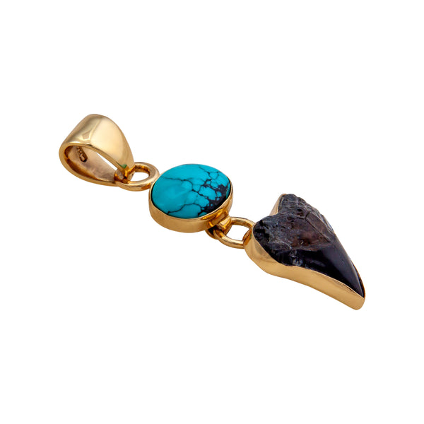 Charles Albert Alchemia Turquoise & Shark Tooth Charm Pendant Alchemia Pendants