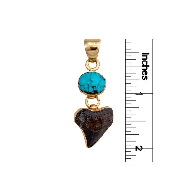 Charles Albert Alchemia Turquoise & Shark Tooth Charm Pendant Alchemia Pendants