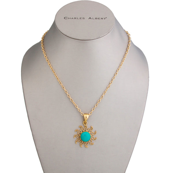 Charles Albert Alchemia Turquoise Sun Pendant Alchemia Pendants