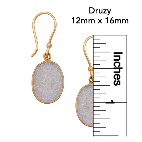 Charles Albert Alchemia White Druzy Oval Drop Earrings Alchemia Earrings