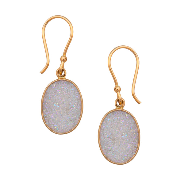 charles albert Alchemia White Druzy Oval Drop Earrings Alchemia Earrings