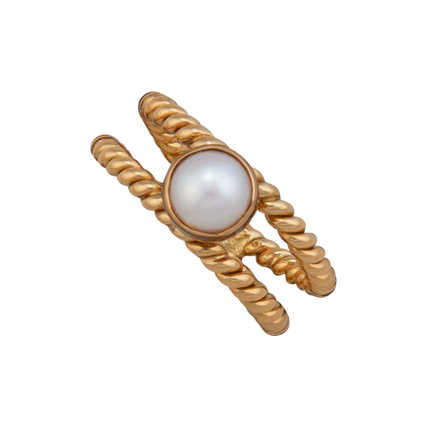 charles albert Alchemia White Pearl Rope Adjustable Cuff Ring Alchemia Rings