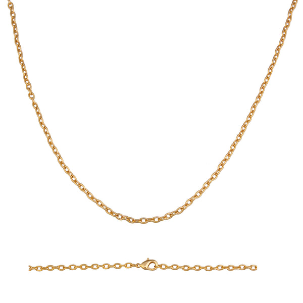 Charles Albert Gold Tone 3mm Base Metal Cross Chain Base Metal Chain + Silver Plated Neckwires