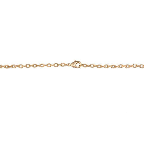 Charles Albert Gold Tone 3mm Base Metal Cross Chain Base Metal Chain + Silver Plated Neckwires