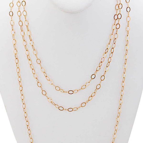 Charles Albert Gold Tone Flat Oval Base Metal Chain Base Metal Chain + Silver Plated Neckwires