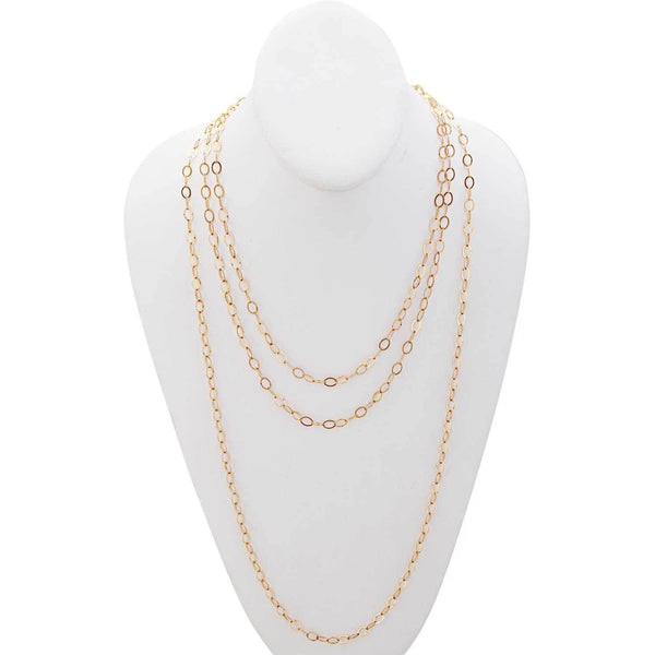 charles albert Gold Tone Flat Oval Base Metal Chain Base Metal Chain + Silver Plated Neckwires