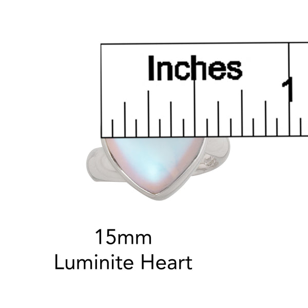 Charles Albert Heartfelt Sterling Silver Petite Luminite Adjustable Ring Sterling Silver Rings