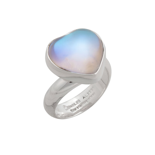 Charles Albert Heartfelt Sterling Silver Petite Luminite Adjustable Ring Sterling Silver Rings