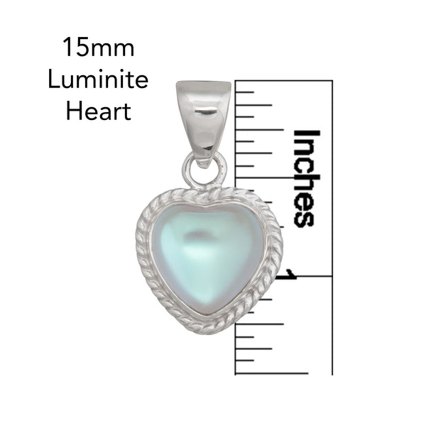 Charles Albert Heartthrob Sterling Silver Petite Luminite Rope Pendant Sterling Silver Pendants