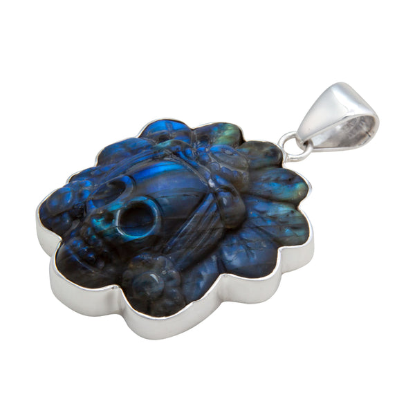 Charles Albert Silver Labradorite Headdress Skull Pendant Sterling Silver Pendants