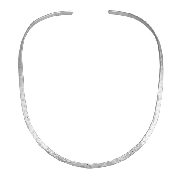 charles albert Silver Plated Hammered Open Oval Neckwire Base Metal Chain + Silver Plated Neckwires