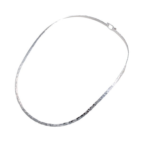 Charles Albert Silver Plated Oval Hammered Closed Back Neckwire Base Metal Chain + Silver Plated Neckwires