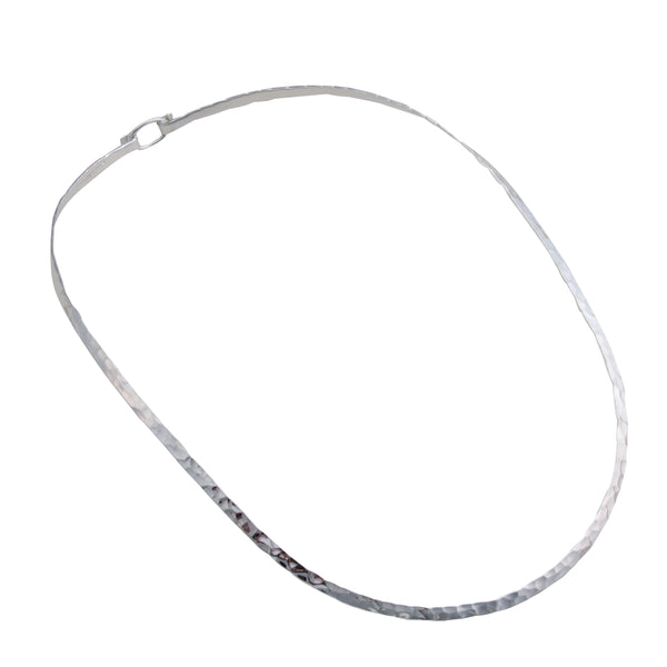 Charles Albert Silver Plated Oval Hammered Closed Back Neckwire Base Metal Chain + Silver Plated Neckwires