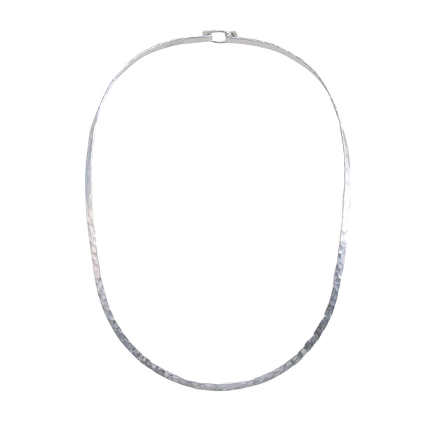 charles albert Silver Plated Oval Hammered Closed Back Neckwire Base Metal Chain + Silver Plated Neckwires