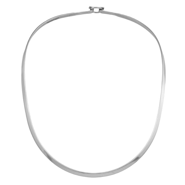 charles albert Silver Plated Oval Neckwire with Clasp Base Metal Chain + Silver Plated Neckwires