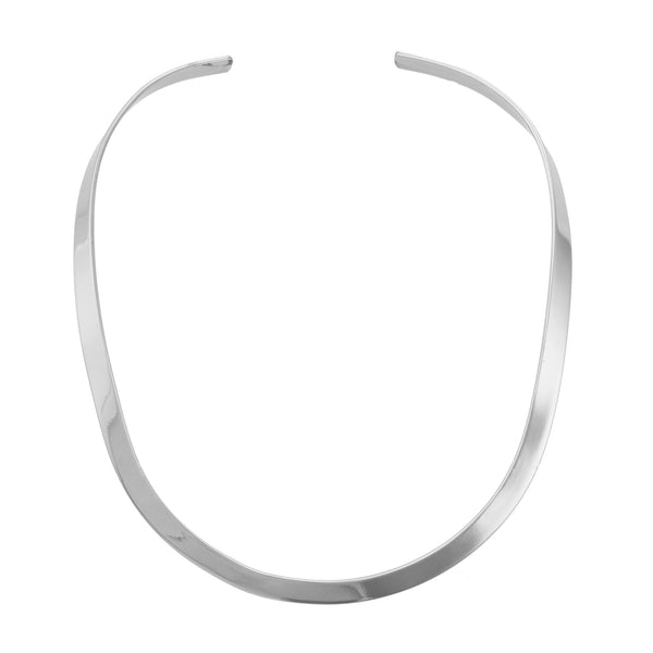charles albert Silver Plated Thick Open Oval Neckwire - Longer Base Metal Chain + Silver Plated Neckwires