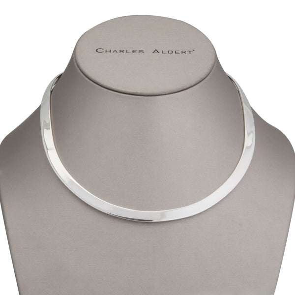 Charles Albert Silver Plated Thick Open Round Neckwire Base Metal Chain + Silver Plated Neckwires
