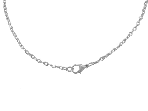 Charles Albert Silver Tone Flat Oval Base Metal Chain - NEW Style Base Metal Chain + Silver Plated Neckwires
