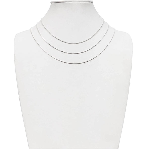 Charles Albert Sterling Silver 1mm Box Chain Sterling Silver Chains + Neckwires