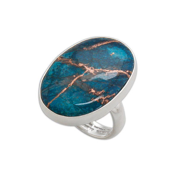 charles albert Sterling Silver Alunite with Copper Adjustable Ring Sterling Silver Rings