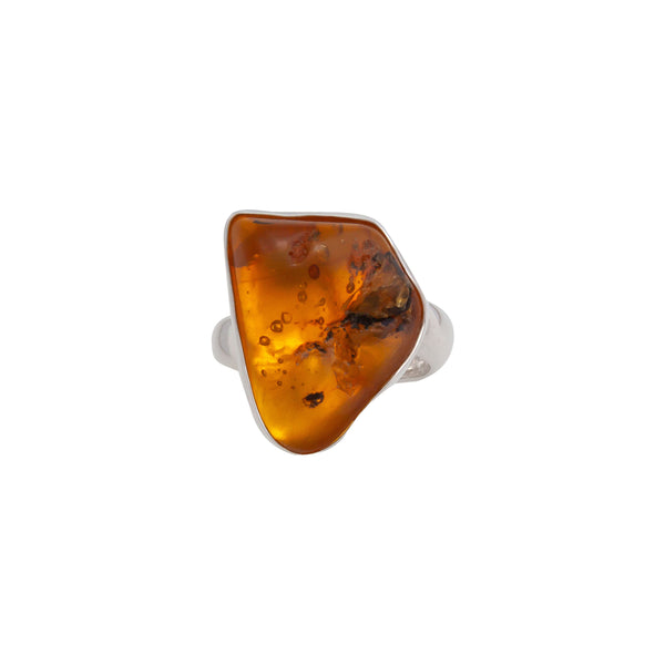 Charles Albert Sterling Silver Amber Adjustable Ring Sterling Silver Rings