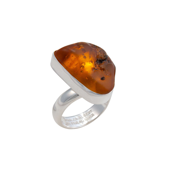 charles albert Sterling Silver Amber Adjustable Ring Sterling Silver Rings