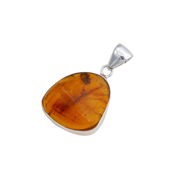 Charles Albert Sterling Silver Amber Pendant Sterling Silver Pendants