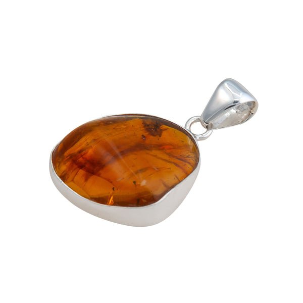 Charles Albert Sterling Silver Amber Pendant Sterling Silver Pendants