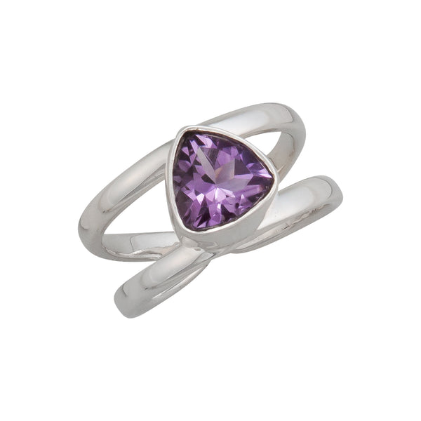 charles albert Sterling Silver Amethyst Adjustable Cuff Ring Sterling Silver Rings