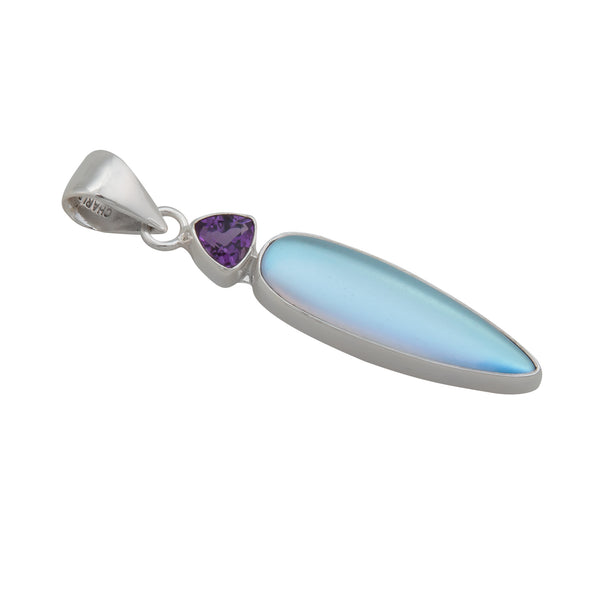 Charles Albert Sterling Silver Amethyst And Luminite Pendant Sterling Silver Pendants