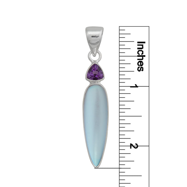 Charles Albert Sterling Silver Amethyst And Luminite Pendant Sterling Silver Pendants