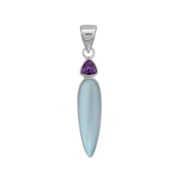 charles albert Sterling Silver Amethyst and Luminite Pendant Sterling Silver Pendants