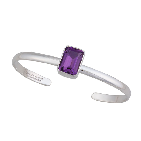 Charles Albert Sterling Silver Amethyst Mini Cuff Sterling Silver Bracelets + Cuffs
