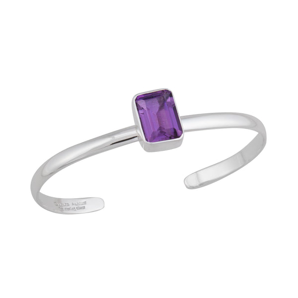 charles albert Sterling Silver Amethyst Mini Cuff Sterling Silver Bracelets + Cuffs
